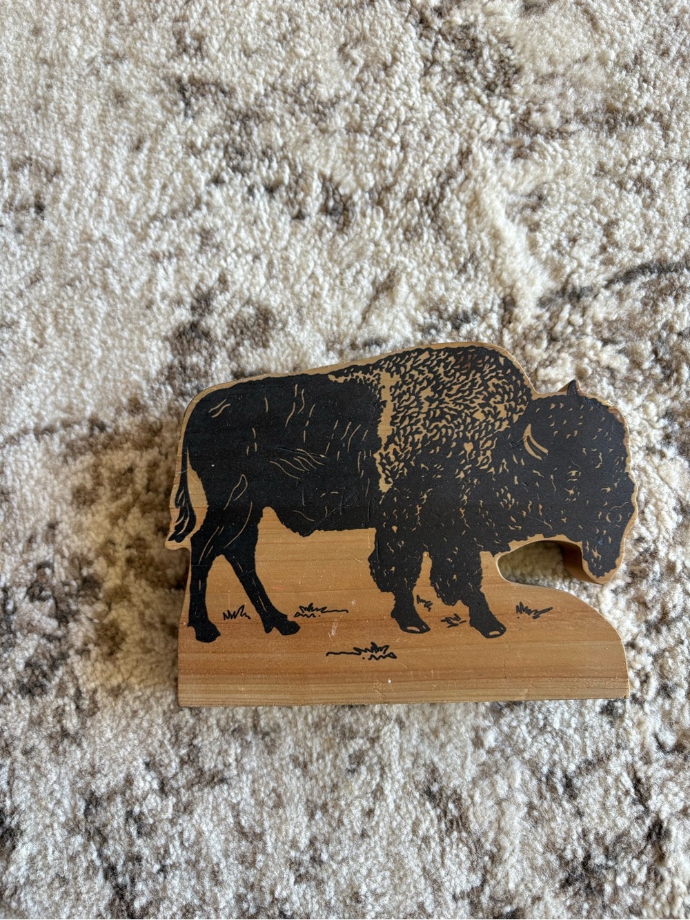 Rustic Black & Natural Wood Buffalo Wall Decor